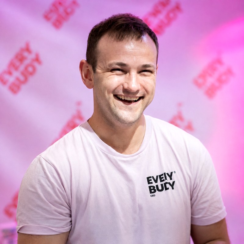 Ben Wickson smiling at an Everybudy event
